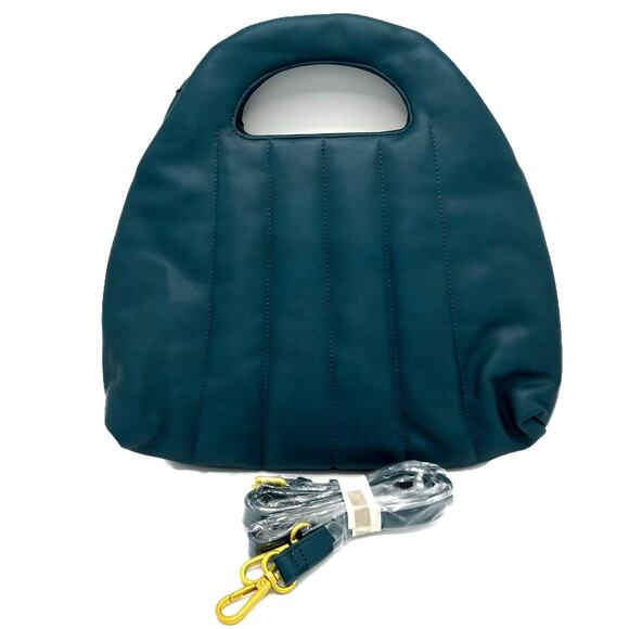 Fawn Design the Quilted Handbag or Crossbody with Dust Bag in Matte Teal - Picture 2 of 6